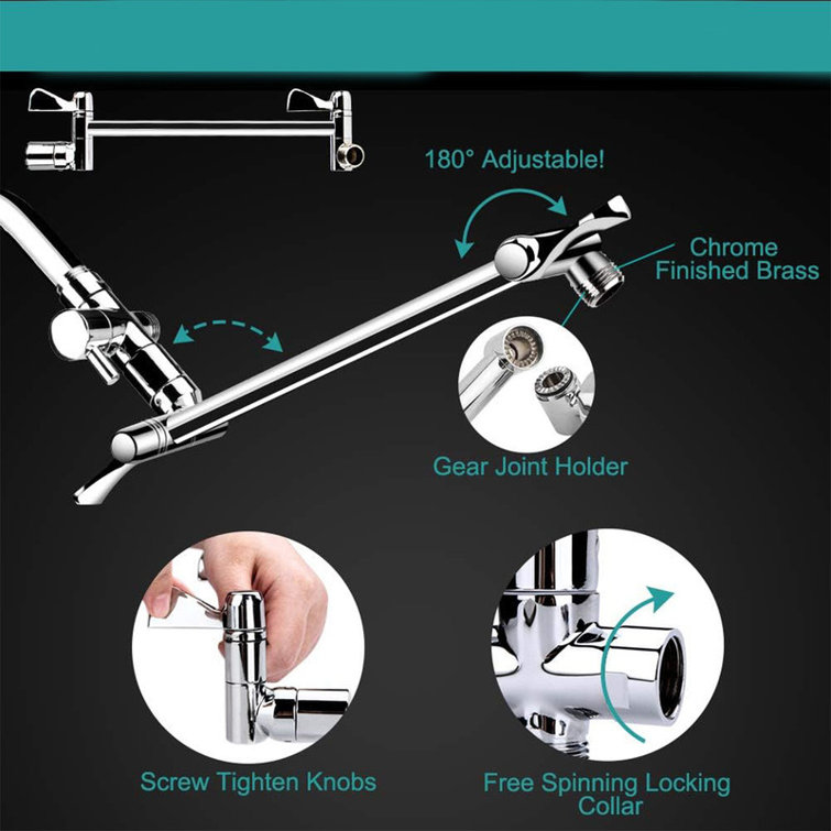 JASODI Rainfall Shower Head with Handheld Combo High Pressure 8+2 MODE